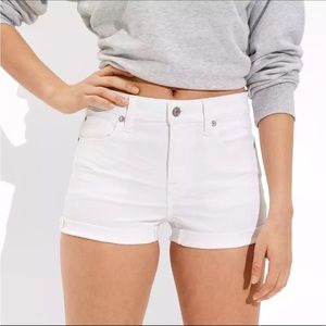 American Eagle Hi-Rise Shortie short white summer spring vacation basic